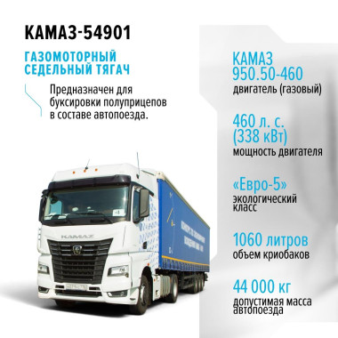 Газомоторный седельный тягач КАМАЗ-54901