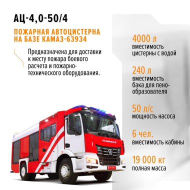 Пожарная автоцистерна на базе КАМАЗ-63934