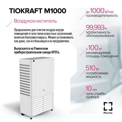 Обеззараживатель воздуха TIOKRAFT M1000