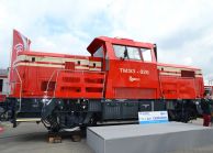 A Czech shunting locomotive with windows from RT-Chemical and Composite Technologies and Materials on display in Berlin