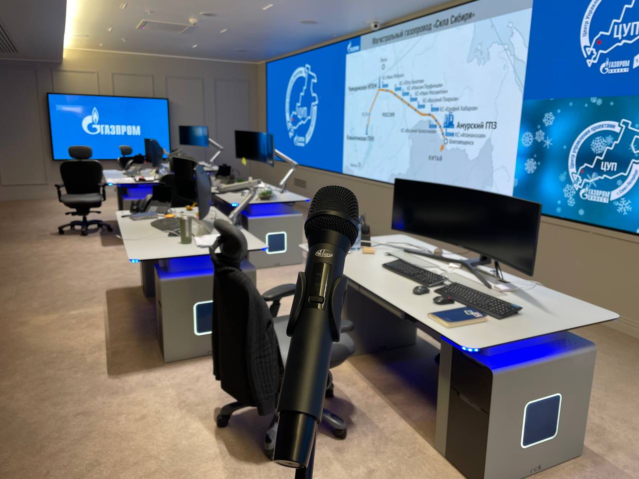 Микрофоны «Октава» обеспечили звук во время телемоста между Владимиром Путиным и Алексеем Миллером 